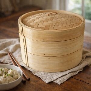 Bamboo Steamer Basket for Healthy Cooking